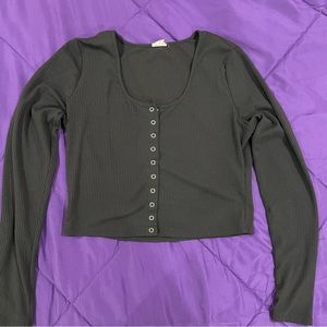 Garage Long Sleeve Cropped Shirt